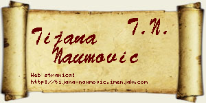 Tijana Naumović vizit kartica